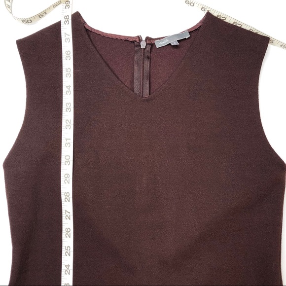 Vince Brown V-neck Sleeveless Sheath Dress 6 - Picture 7 of 8